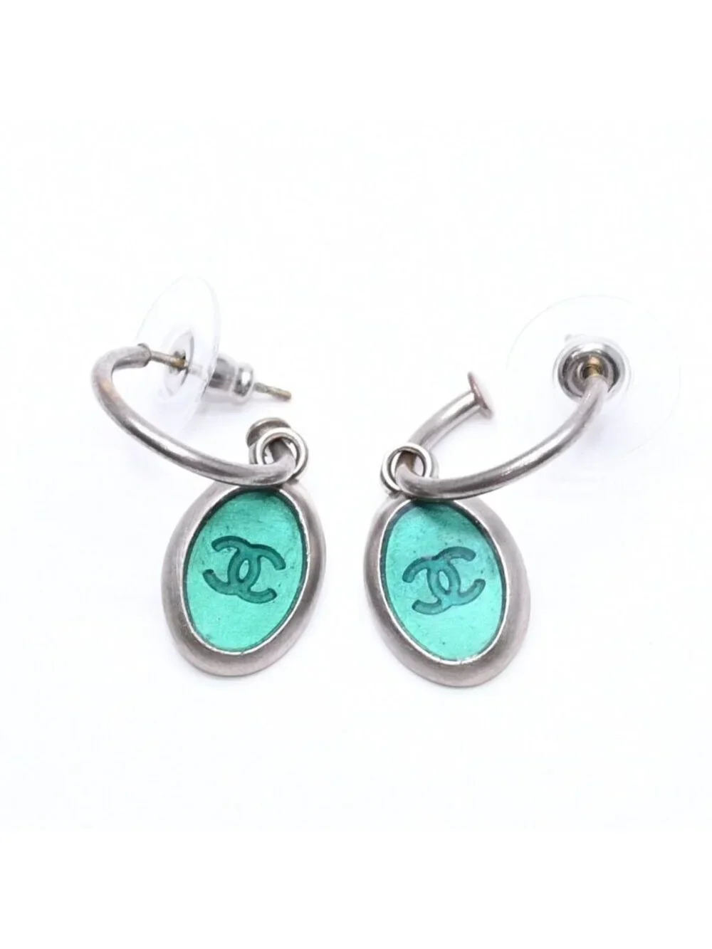 Chanel Earrings 99 Green Vintage